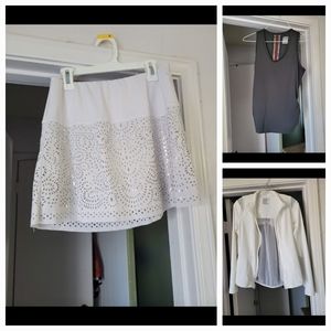 Lucky in Love tennis skort, top, jacket